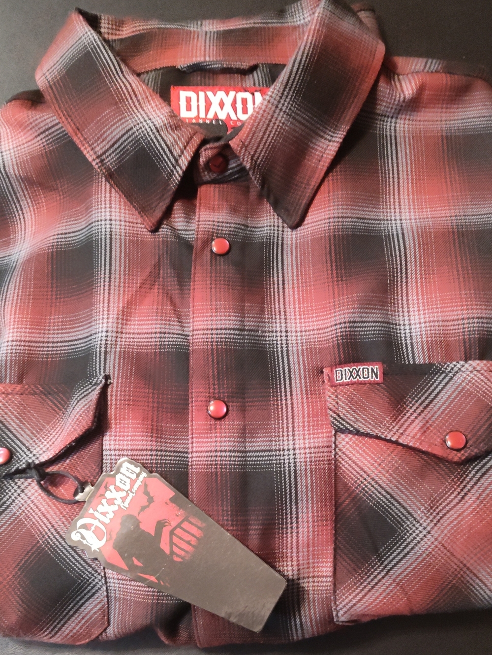 DIXXON THE COUNT   Red and Black Plaid Snap-Front Button-Down Shirt Mens 3X RARE